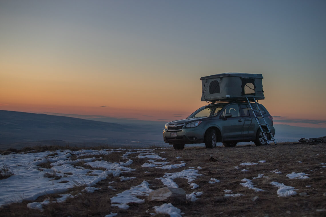 Roofnest Eagle rooftop tent in the mountains of southern Idaho