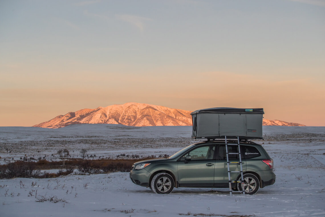 Subaru Forester with Roofnest Eagle near Medicine Bow National Forest, Wyoming